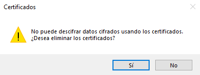 Confirmar la eliminación de un Certificado Digital en Internet Explorer